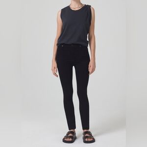 Citizens Of Humanity Chrissy High Rise Skinny Plush Black Jeans 25